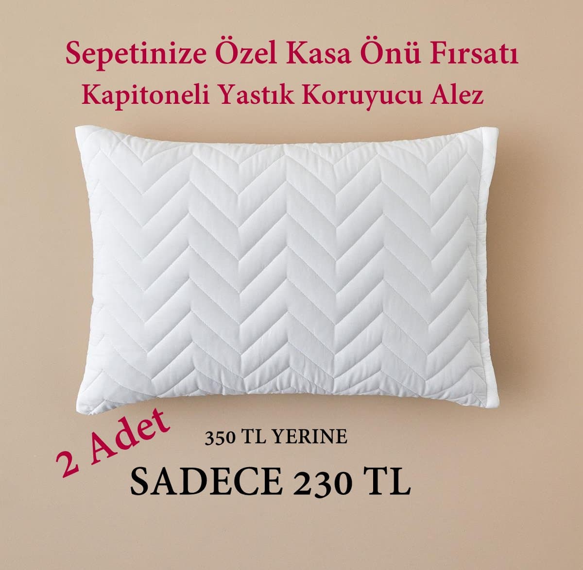 Yastık Koruyucu Kapitoneli Alez 2 Adet