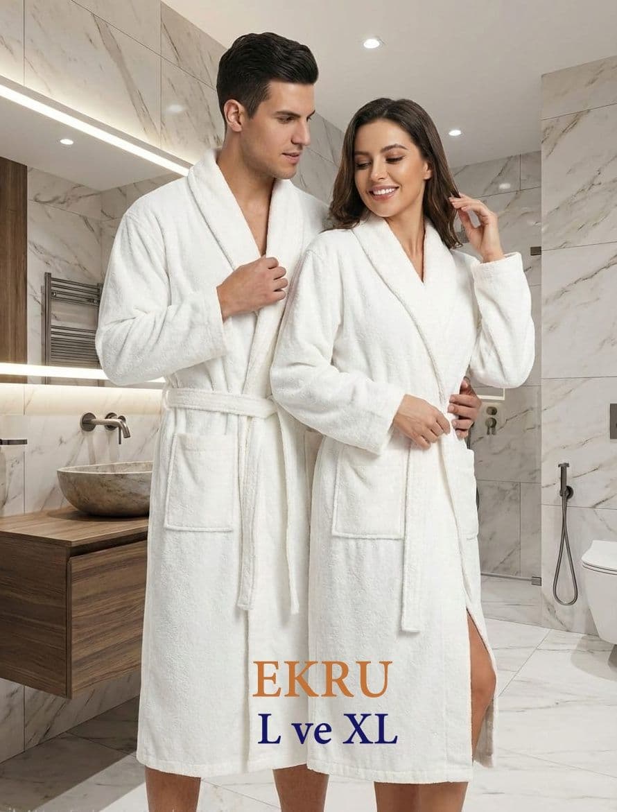 Microcotton Ultra Soft Bornoz Ekru XL Beden