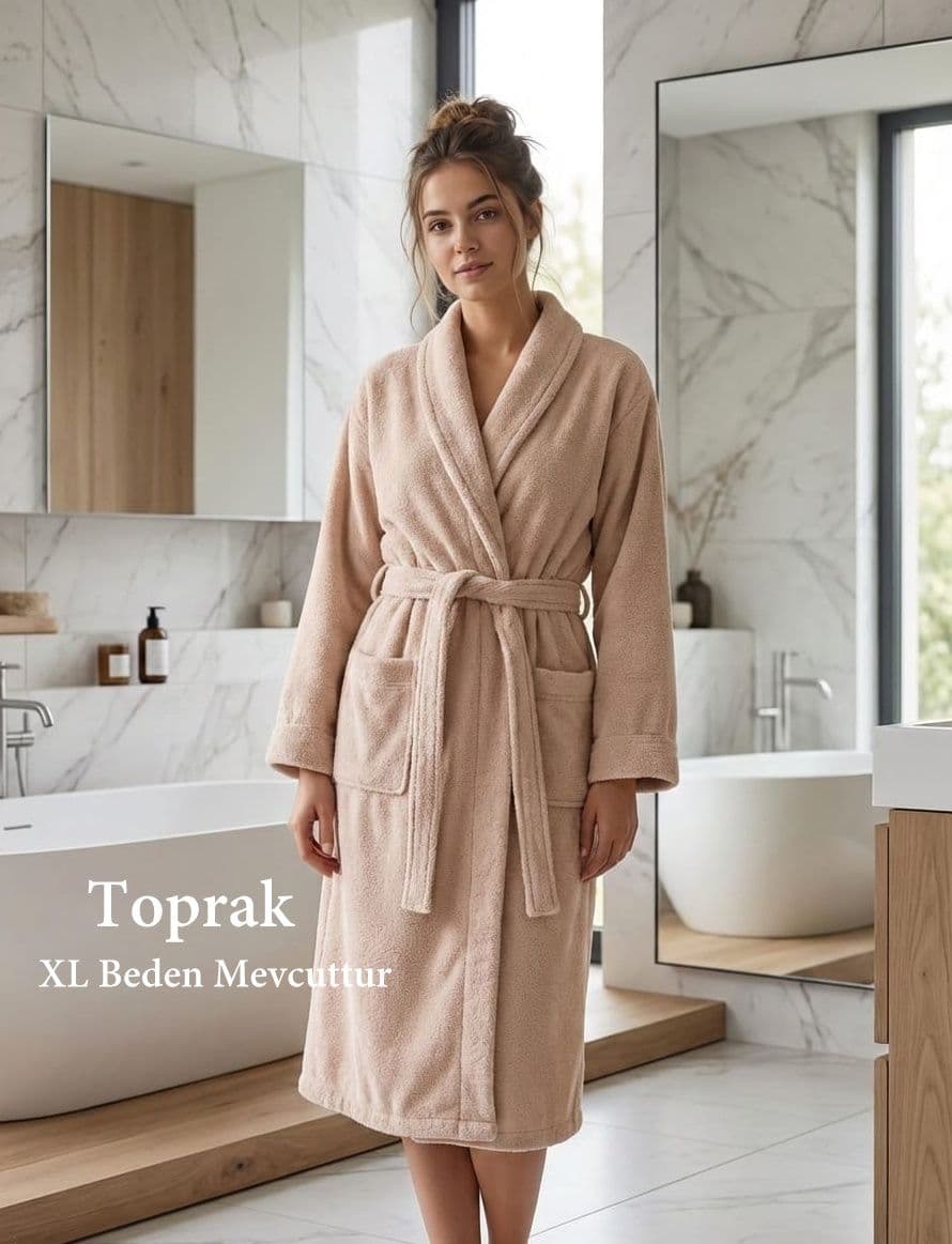 Microcotton Ultra Soft Bornoz Toprak XL