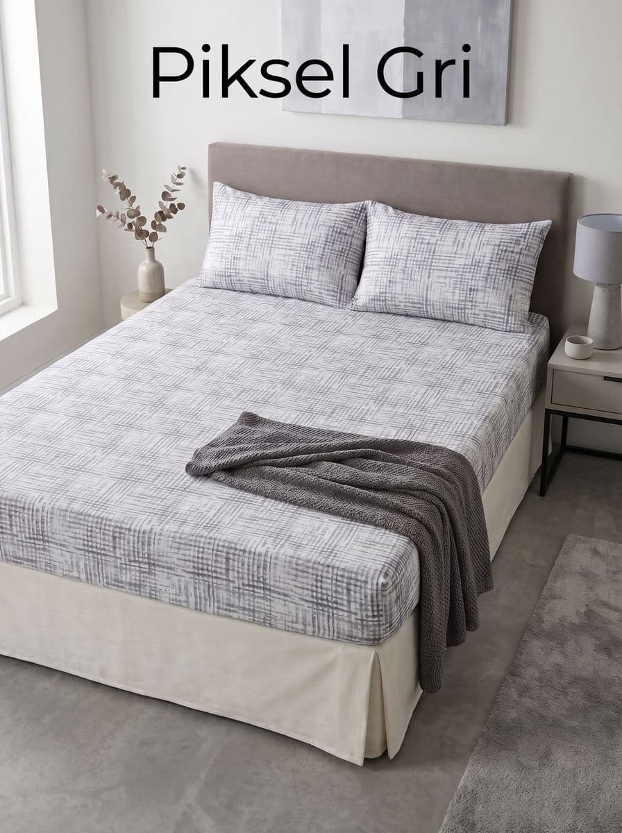 Desenli 3 Adet Kampanyalı 120x200cm Lastikli Çarşaf ve Yastık Kılıfı Set