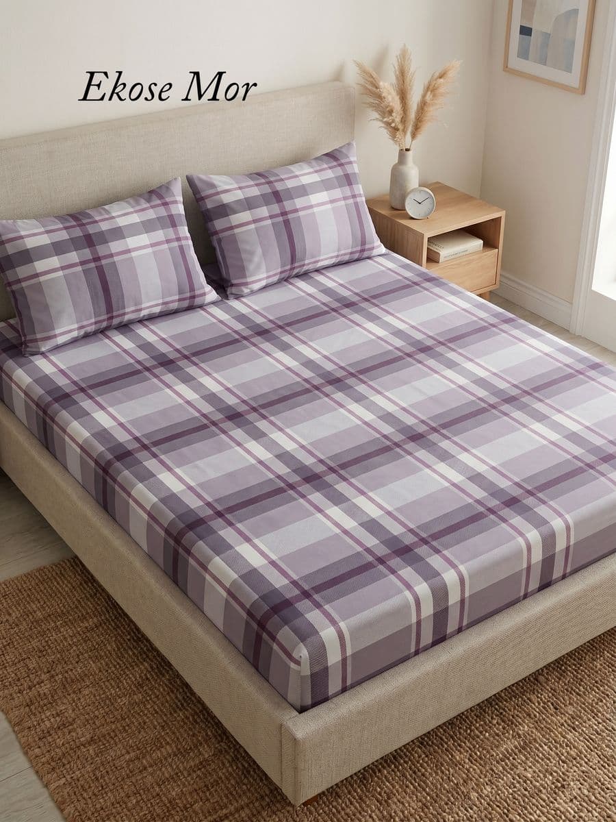 Desenli 3 Adet Kampanyalı 100x200cm Lastikli Çarşaf ve Yastık Kılıfı Set