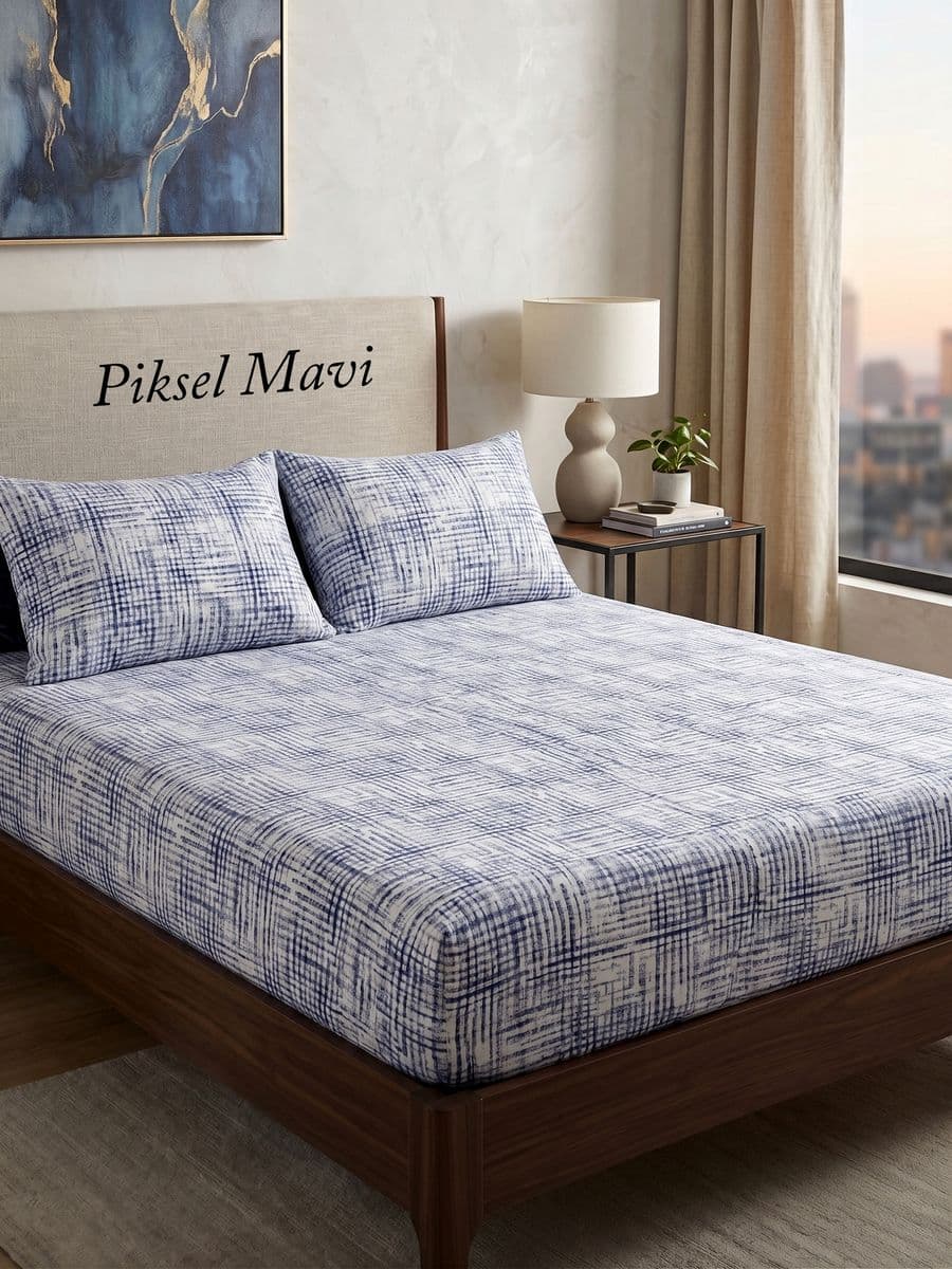 Desenli 3 Adet Kampanyalı 180x200cm Lastikli Çarşaf ve Yastık Kılıfı Set