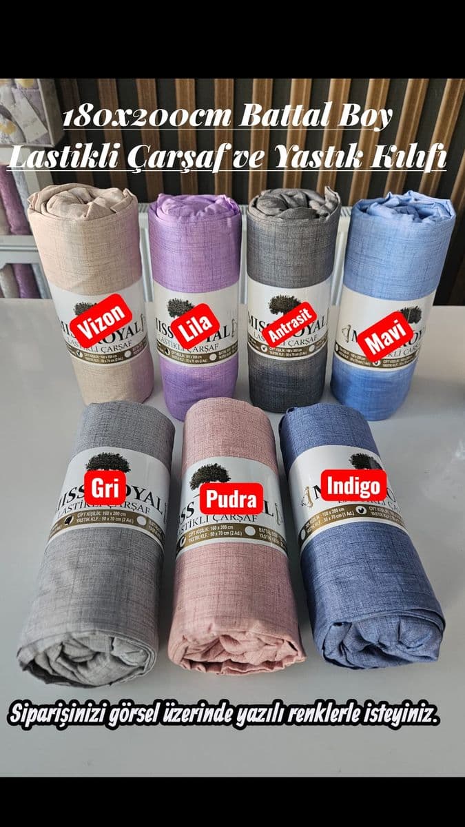 3 Adet Kampanyalı Battal Boy Lastikli Çarşaf ve Yastık Kılıfı Set 180x200cm